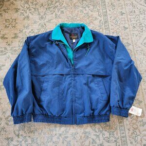 NWT Vtg 80's Crown Royal California Imperial Teal Blue Zip Jacket XL Made In USA